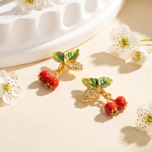 Leaves Berries Earrings