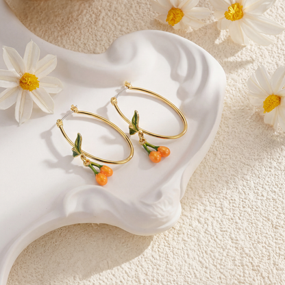 Kumquat Hoop Earrings
