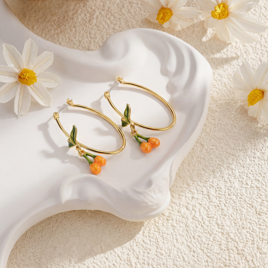 Kumquat Hoop Earrings