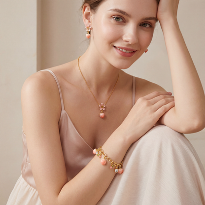 Peach Blossom Jewelry Set