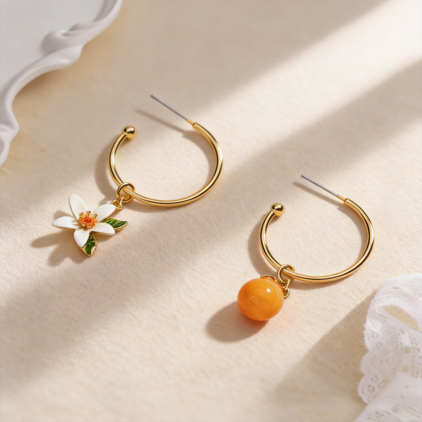 Orange Hoop Earrings