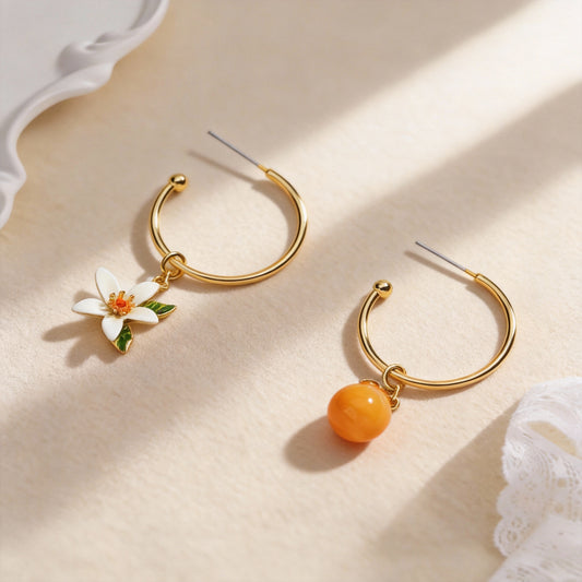 Orange Hoop Earrings