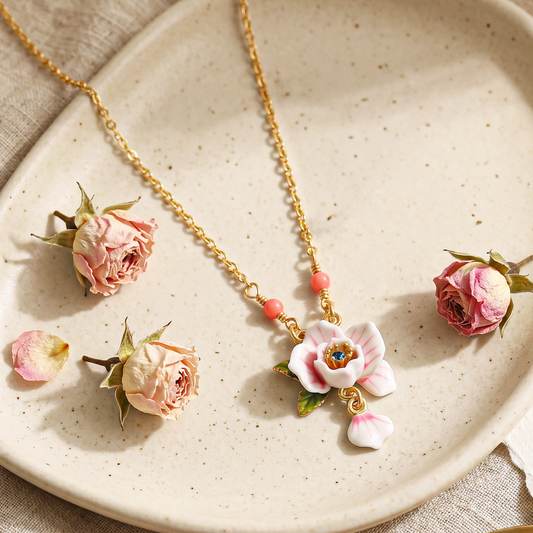 Pink Rose Necklace