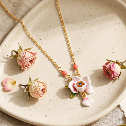 Pink Rose Jewelry Set
