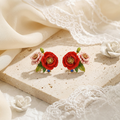Poppy Flower Jewelry Set