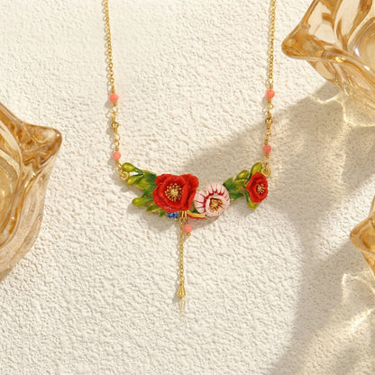 Poppy Flower Jewelry Set