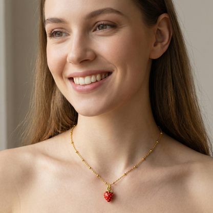 Strawberry Pendant Necklace