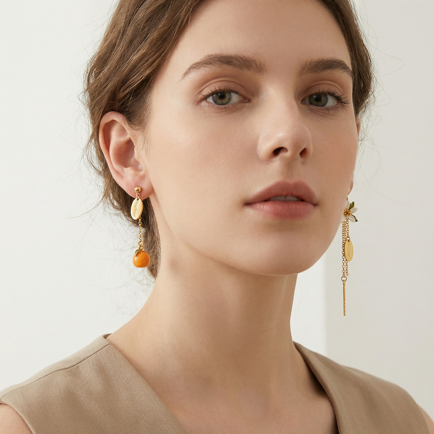 Orange Tassel Earrings