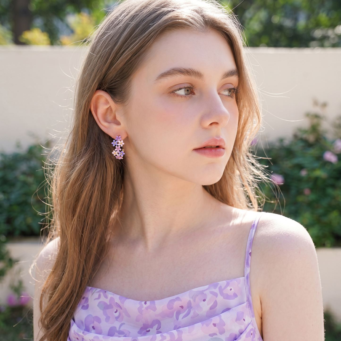 Forget-Me-Not Hoop Earrings