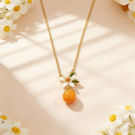 Orange Pendant Necklace