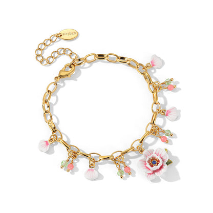 Pink Rose Bracelet