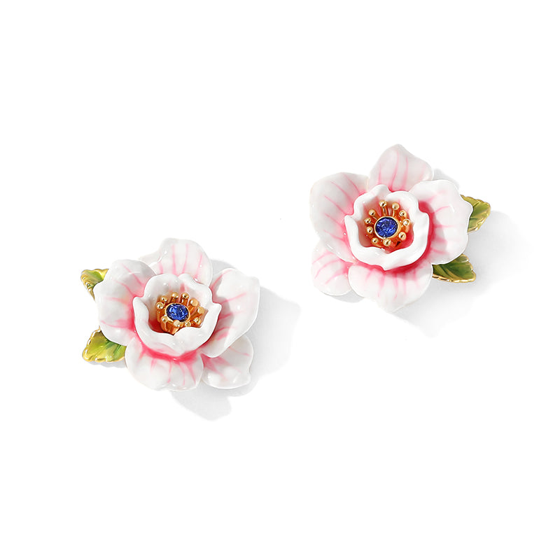 Pink Rose Stud Earrings
