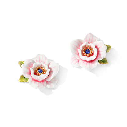 Pink Rose Stud Earrings