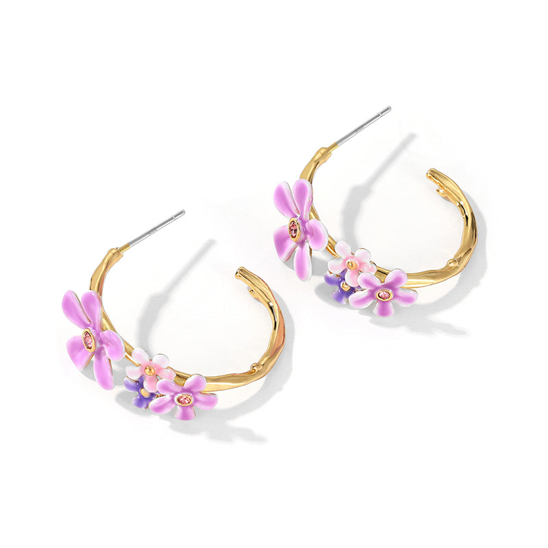 Forget-Me-Not Hoop Earrings
