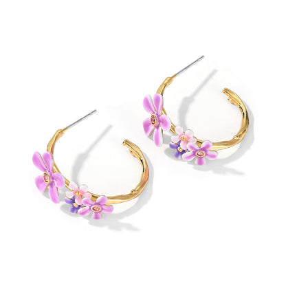 Forget-Me-Not Hoop Earrings