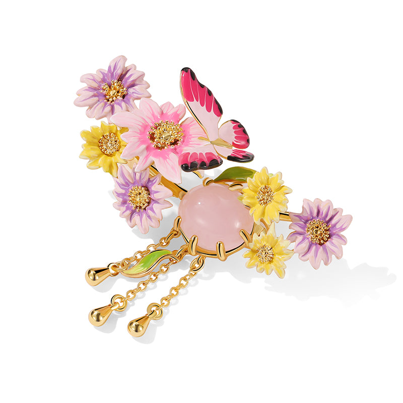 Butterfly Flower Brooch