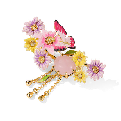 Butterfly Flower Brooch