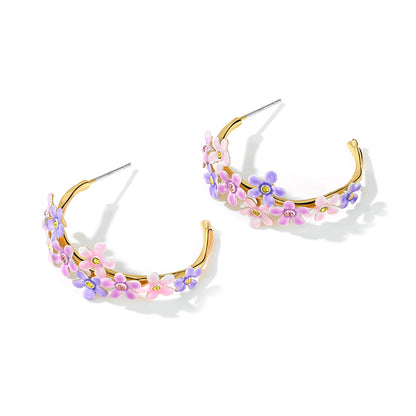 Forget-Me-Not Hoop Earrings