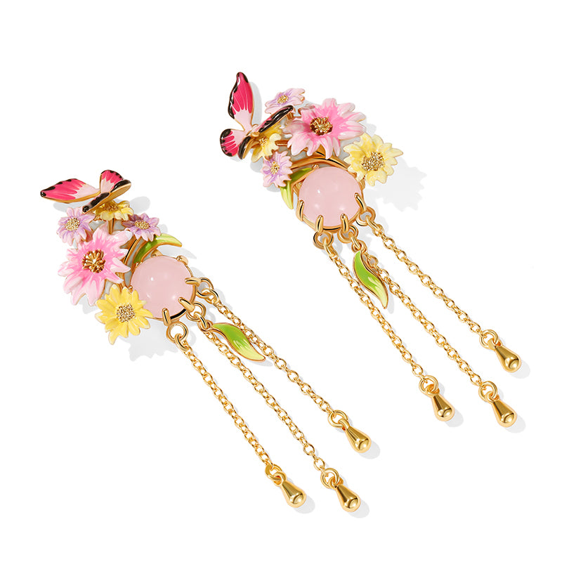 Butterfly Flower Earrings