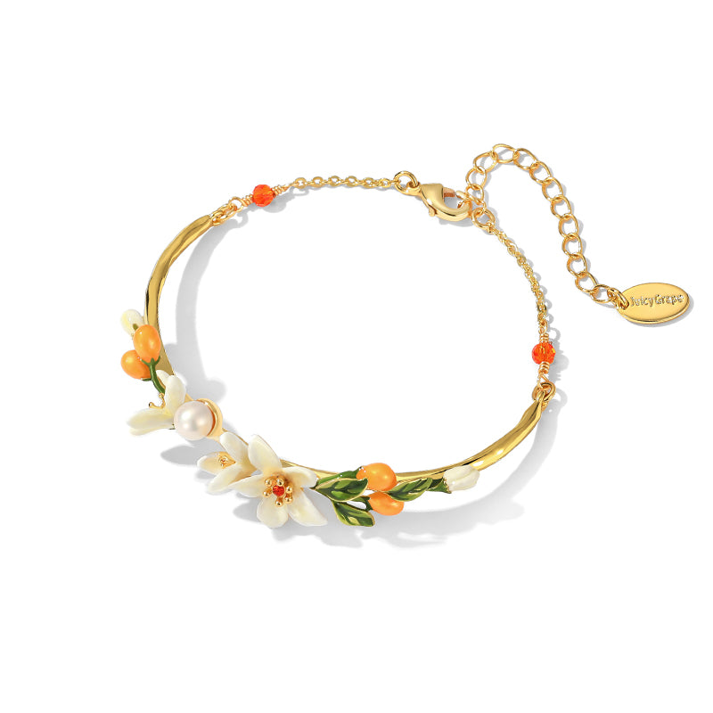 Orange Blossom Bracelet With Pearl