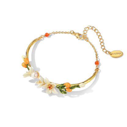 Orange Blossom Bracelet With Pearl