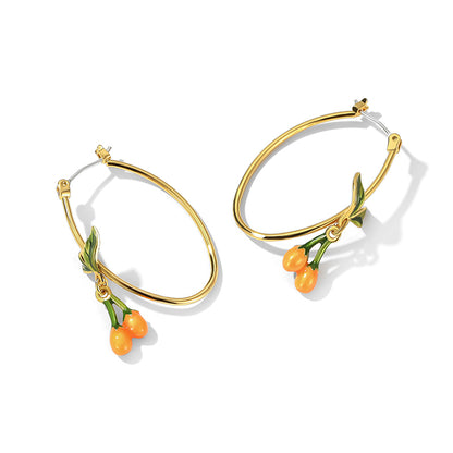 Kumquat Hoop Earrings