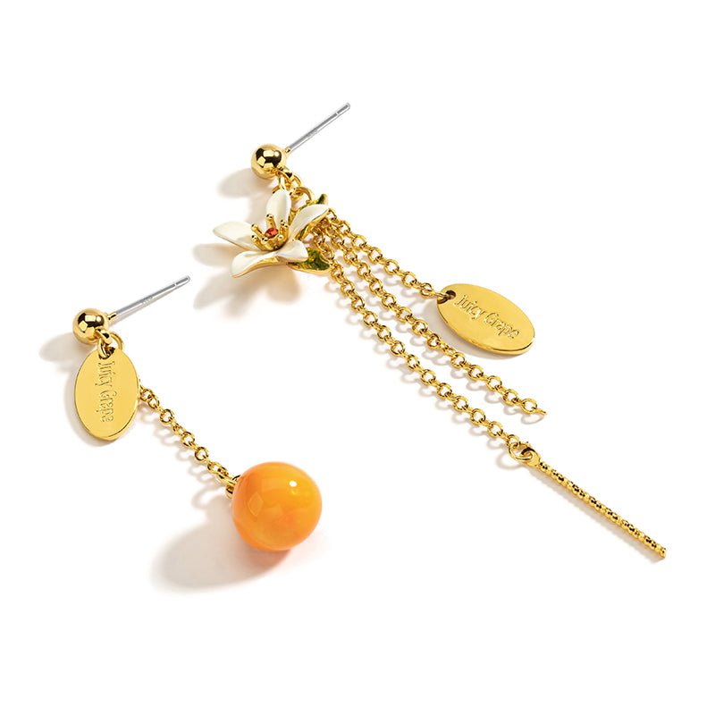 Orange Tassel Earrings
