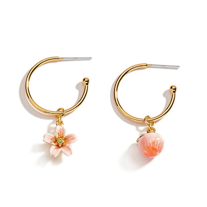 Peach Blossom Hoop Earrings