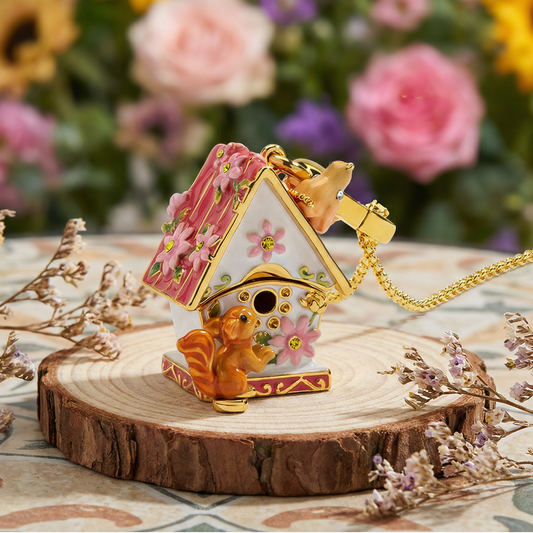 Squirrel Hut Locket Pendant