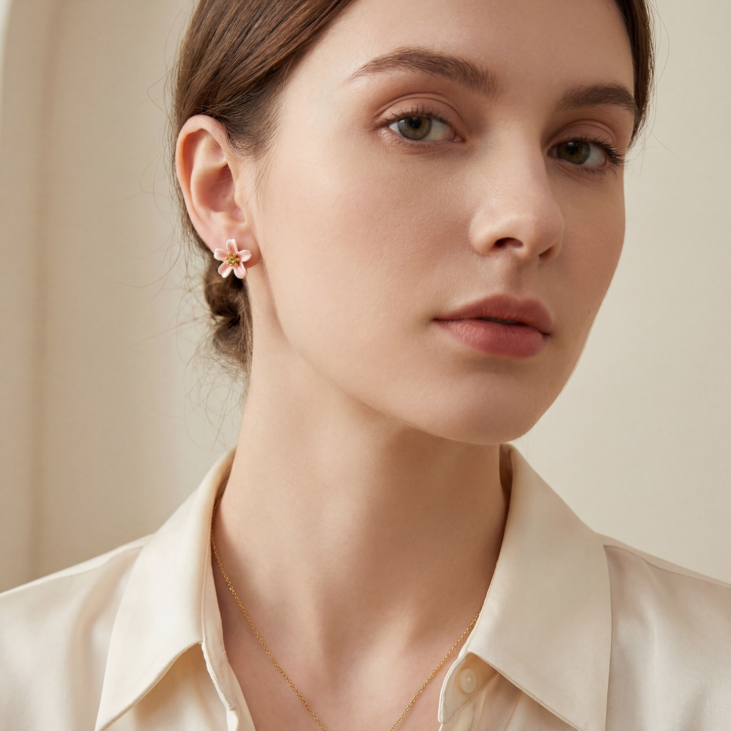 Peach Stud Earrings
