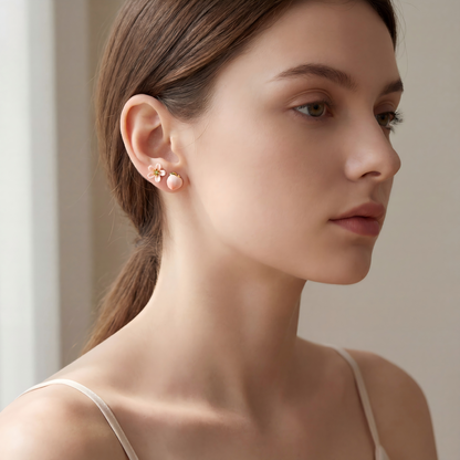 Peach Stud Earrings